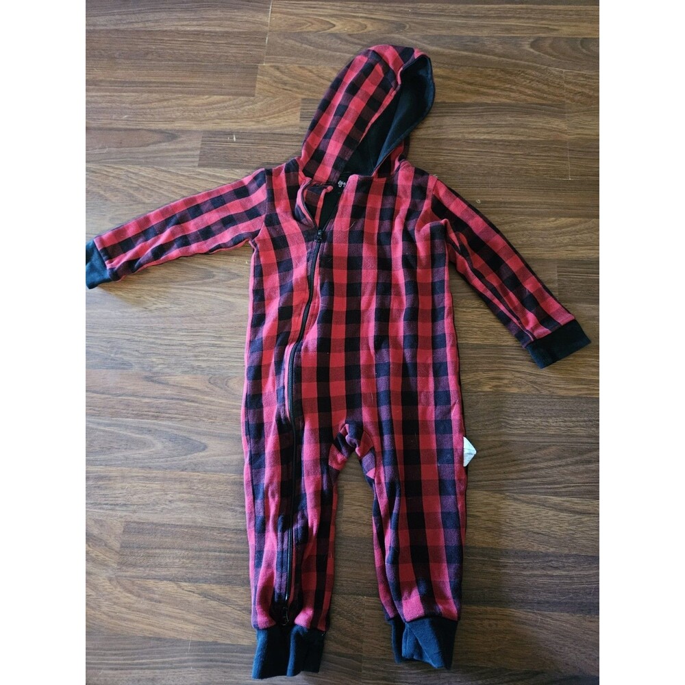 Gigi And Max Christmas Thick Romper Gingam Red 24m Hooded Winter